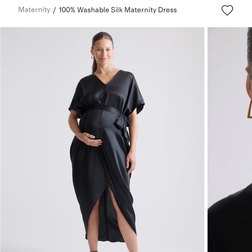 Quince 100% Washable Silk Maternity Dress